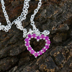 Ruby CZ Dainty Indian Silver multiple Priya Abstract Red Pendant Jewelry