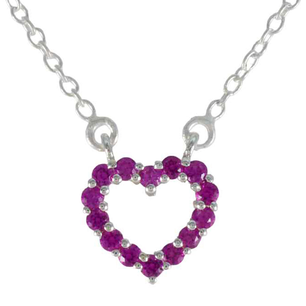 Ruby CZ Dainty Indian Silver multiple Red Pendant