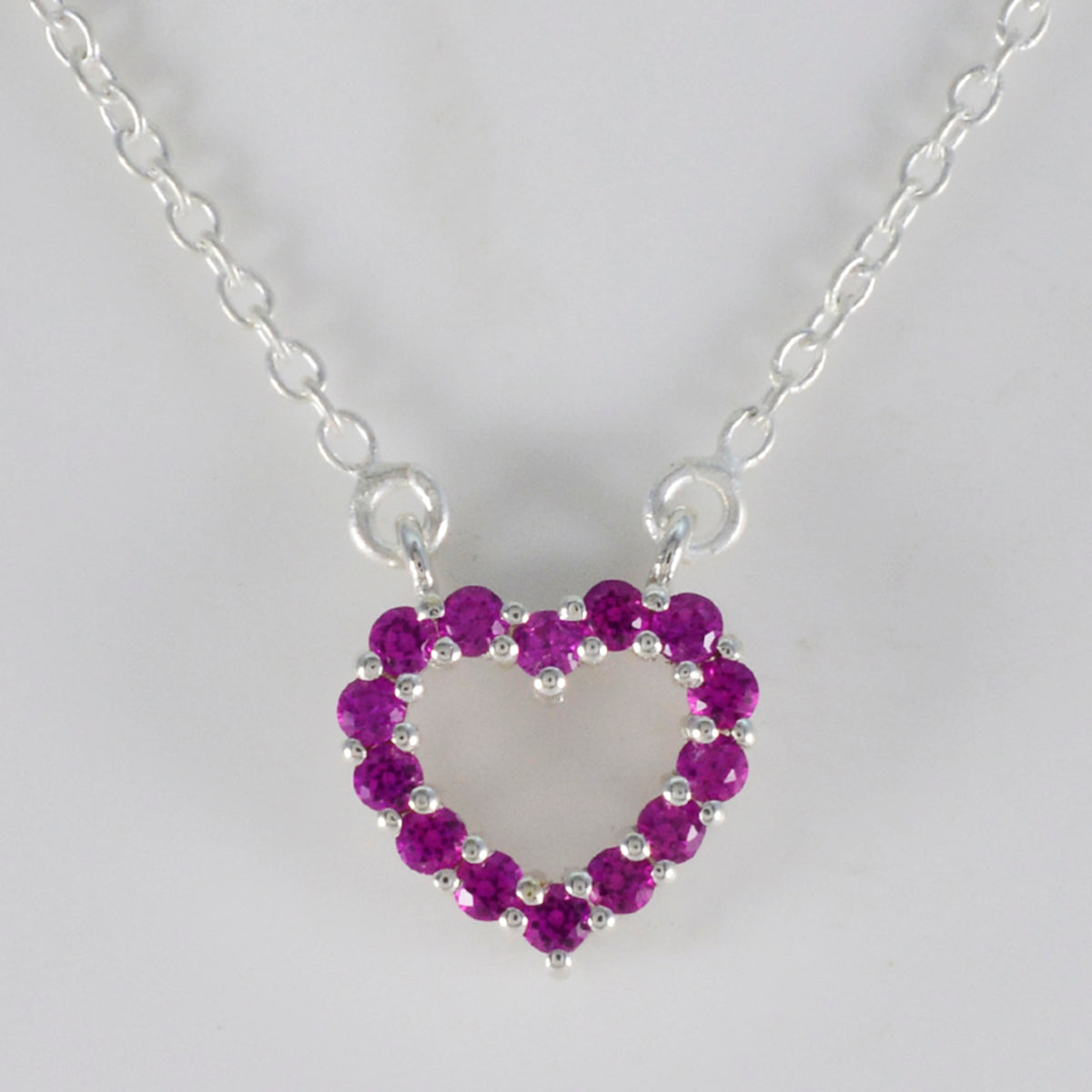 Pendentif Priya abstrait rouge en argent indien délicat avec rubis et zircone cubique Image secondaire du produit