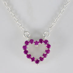 Ciondolo astratto rosso Priya in argento indiano con rubino e zirconi cubici