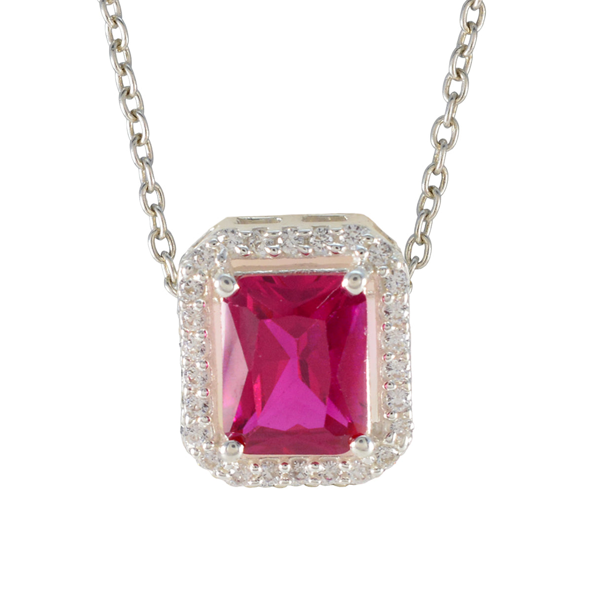 Ruby CZ Classic Australian Silver multiple Red Pendant メイン画像
