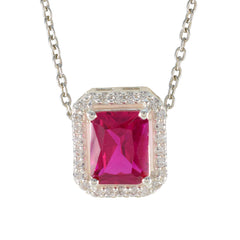 Ruby CZ Classic Australian Silver multiple Red Pendant