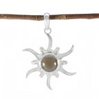 Smoky Quartz Tiny Italian 925 Silver Solitaire Brown Pendant