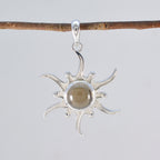 Smoky Quartz Tiny Italian 925 Silver Solitaire Charlotte propsel Brown Pendant Jewelry