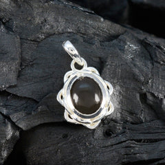 Smoky Quartz Dainty Italian Sterling Silver Solitaire Emily Engagement Brown Pendant Jewellery