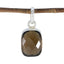 Smoky Quartz Whisper-thin American 925 Silver Solitaire Brown Pendant