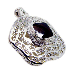 Smoky Quartz Statement Italian 925 Silver Solitaire Brown Pendant