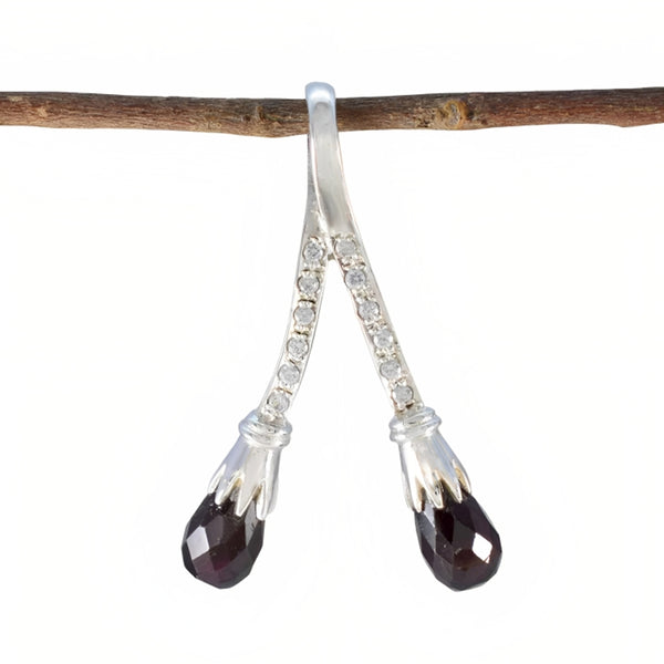 Smoky Quartz Featherlight Indian 92.5 Silver multiple Brown Pendant