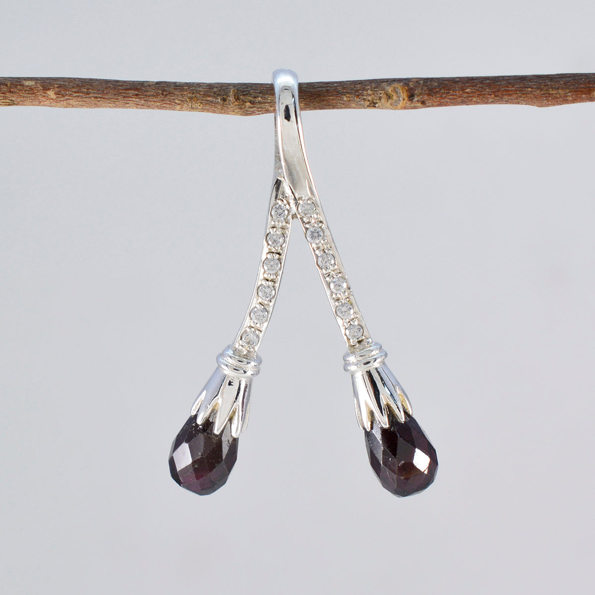 Smoky Quartz Featherlight Indian 92.5 Silver multiple Nisa Sophisticated Brown Pendant Jewellery