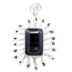 Smoky Quartz Chunky Mexican Sterling Silver Solitaire Brown Pendant
