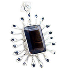 Smoky Quartz Chunky Mexican Sterling Silver Solitaire Elena Cultural Brown Pendant Jewellery
