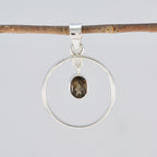 Smoky Quartz Delicate Turkish Silver Solitaire Yasmin valentine Brown Pendant Jewelry