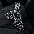 smoky quartz Slim Mexican 92.5 Silver multiple Hanna Luxurious Brown Pendant Jewellery
