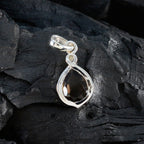 Smoky Quartz Elegant Japanese Sterling Silver Solitaire Mei Heart Brown Pendant Jewellery