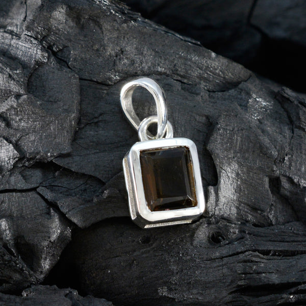 Smoky Quartz Whisper-thin German Sterling Silver Solitaire Aria Eternity Brown Pendant Jewellery
