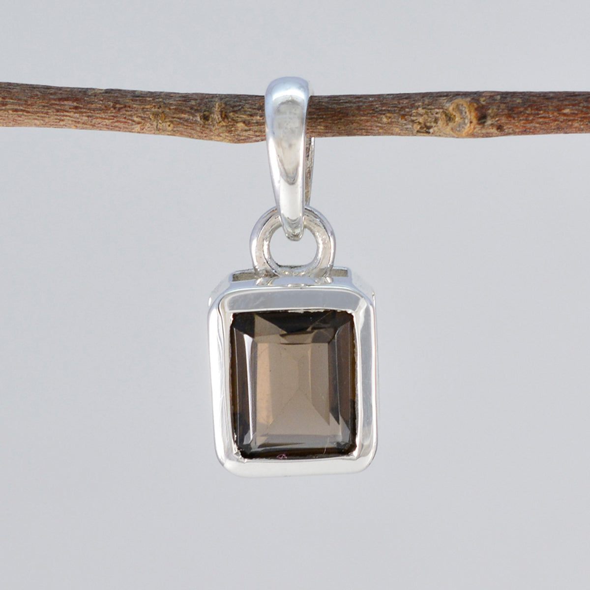 Smoky Quartz Whisper-thin German Sterling Silver Solitaire Aria Eternity Brown Pendant Jewellery