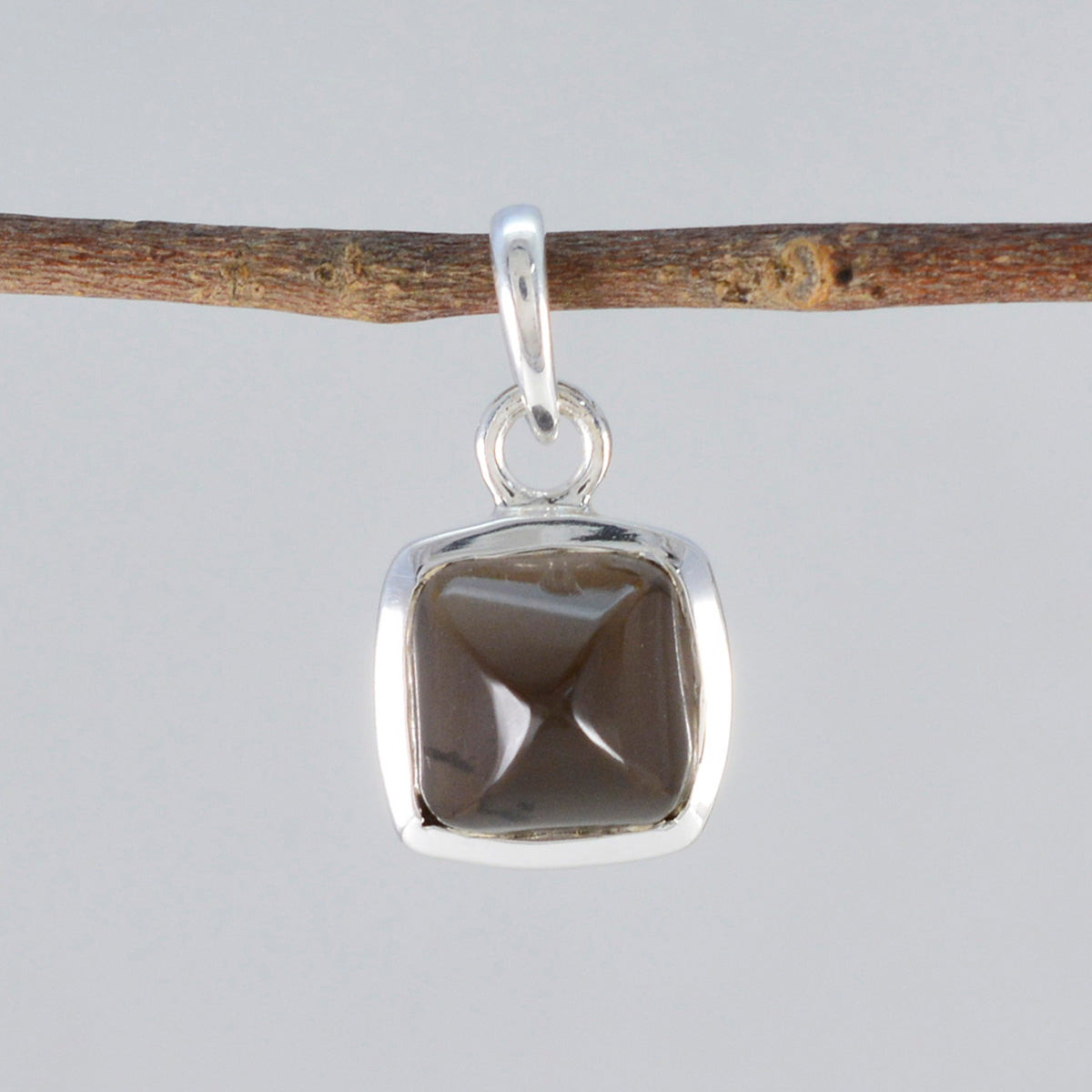 Smoky Quartz Dainty Spanish Silver Solitaire Bianca Love Brown Pendant Jewelry