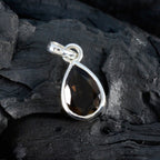 Smoky Quartz Elegant Japanese 92.5 Silver Solitaire Yan Trendy Brown Pendant Jewellery