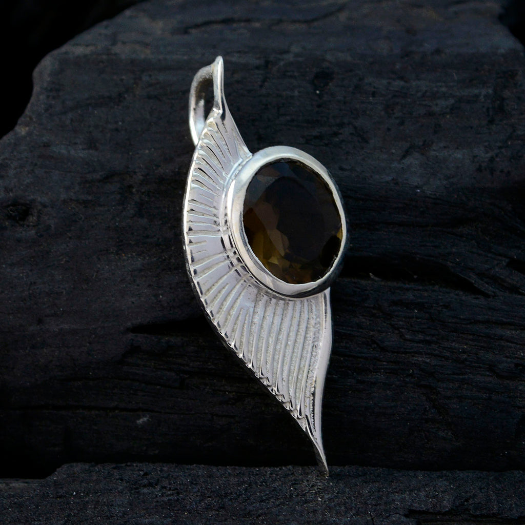 smoky quartz Dainty French 92.5 Silver Solitaire Lea Engagement Brown Pendant Jewellery