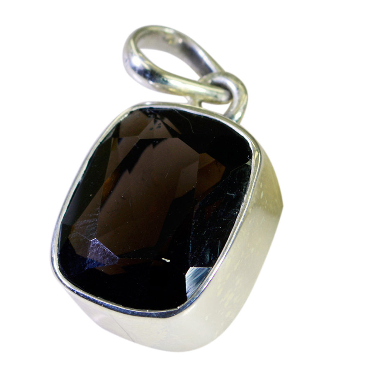 smoky quartz Dainty German Silver Solitaire Brown Pendant Главное изображение товара