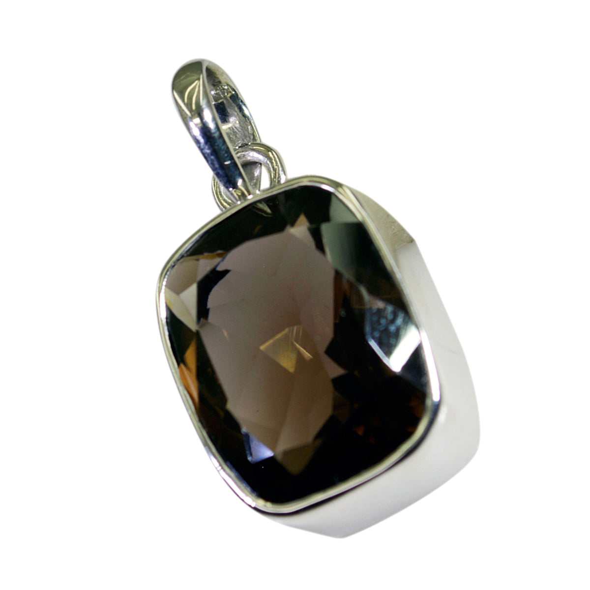smoky quartz Dainty German Silver Solitaire Lucy Feminine Brown Pendant Jewelry
