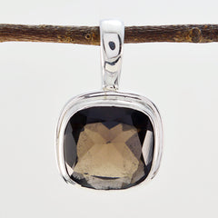 smoky quartz Slim Italian 925 Silver Solitaire Carolina valentine Brown Pendant Jewelry