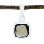 smoky quartz Elegant Japanese Sterling Silver Solitaire Brown Pendant