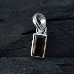 スモーキークォーツの繊細なスペイン産シルバーソリティアバイオレットトレンディブラウンペンダントジュエリー