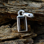 Smoky Quartz Delicate Spanish Silver Solitaire Violet Trendy Brown Pendant Jewelry
