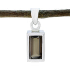 Smoky Quartz Delicate Spanish Silver Solitaire Brown Pendant