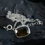 Smoky Quartz Classic German Silver Solitaire Amelia Cocktail Brown Pendant Jewelry