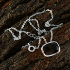 Smoky Quartz Classic German Silver Solitaire Amelia Cocktail Brown Pendant Jewelry