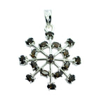 Smoky Quartz Eye-catching Turkish 92.5 Silver multiple Brown Pendant