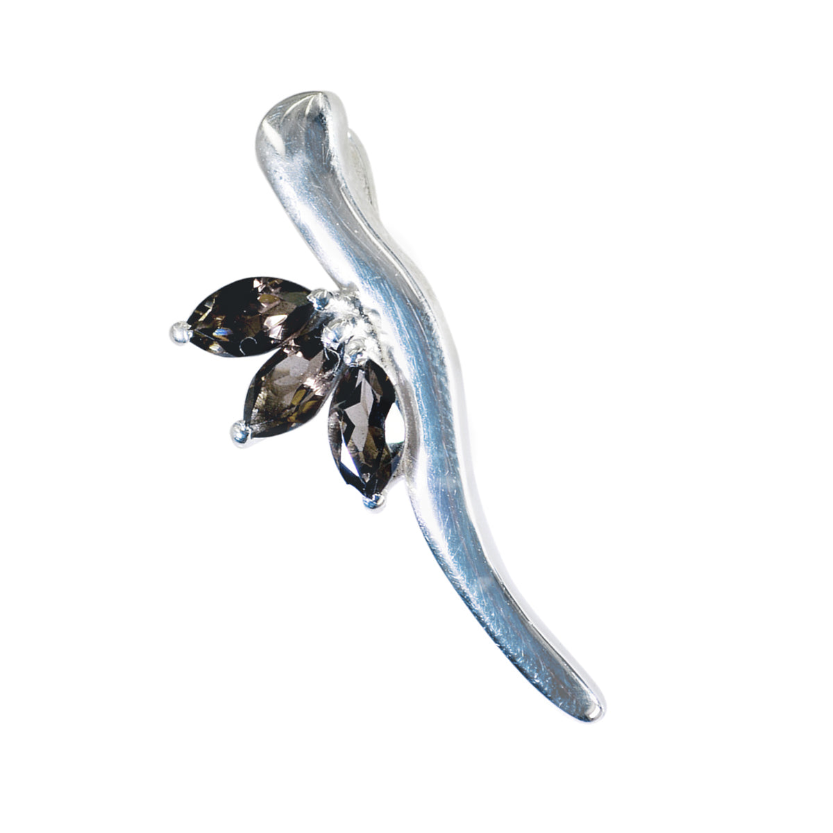 Smoky Quartz Featherlight Moroccan Sterling Silver Trilogy Anna Feminine Brown Pendant Jewellery Второстепенное изображение товара