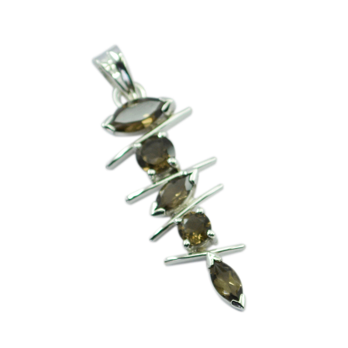 Smoky Quartz Tiny Egyptian 92.5 Silver Penta Ivana Feminine Brown Pendant Jewellery Главное изображение товара