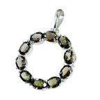 Smoky Quartz Eye-catching Mexican Sterling Silver deka Brown Pendant