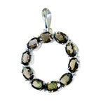 Smoky Quartz Eye-catching Mexican Sterling Silver deka Mariana Bubble Brown Pendant Jewellery