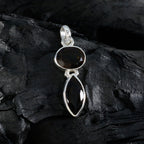 Smoky Quartz Whisper-thin American Sterling Silver Toi et Moi Hanna Love Brown Pendant Jewellery