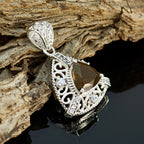 smoky quartz Eye-catching Australian 925 Silver multiple Clara Rope-Wire Brown Pendant Jewelry