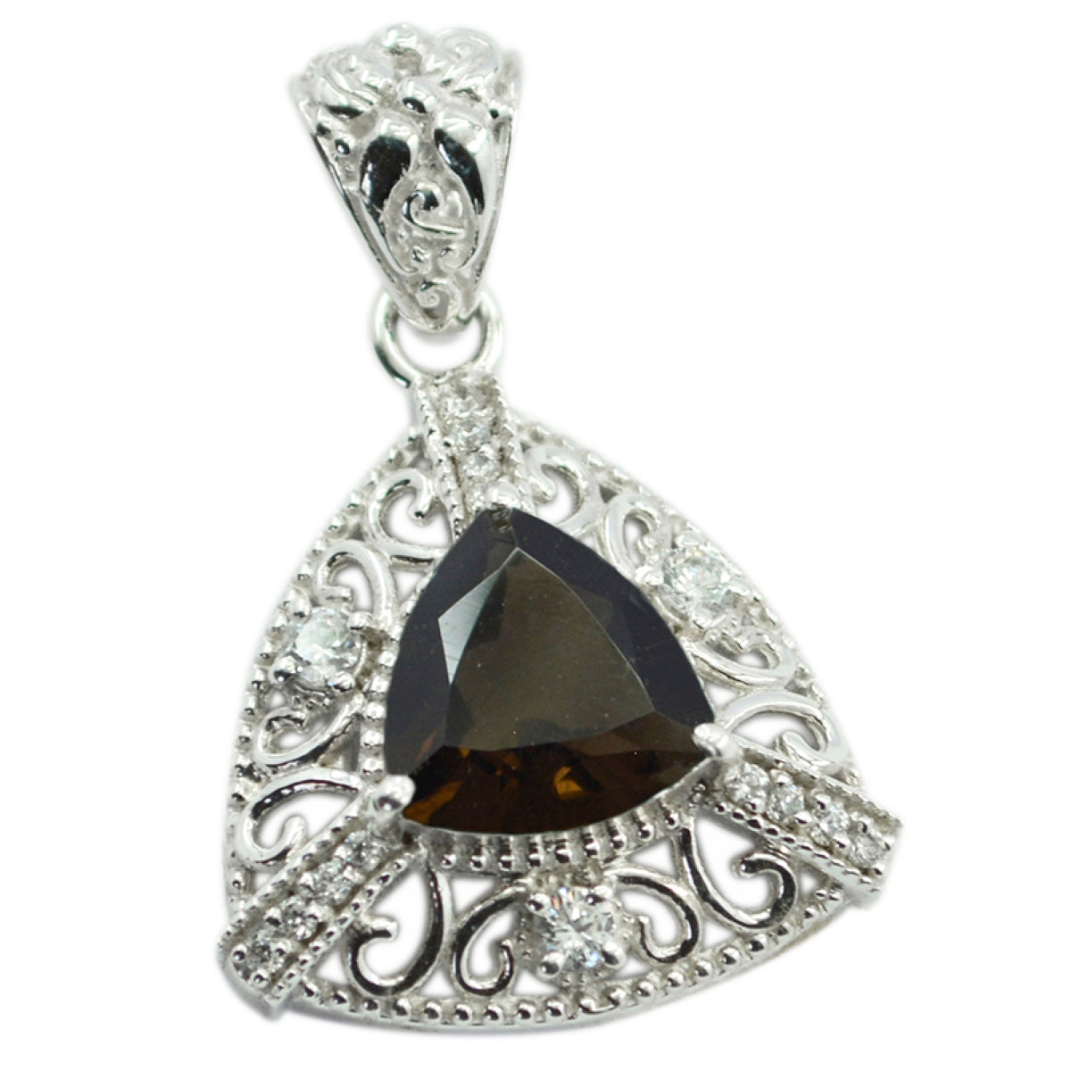 smoky quartz Eye-catching Australian 925 Silver multiple Clara Rope-Wire Brown Pendant Jewelry Второстепенное изображение товара