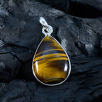 Tiger Eye Essential Egyptian 92.5 Silver Solitaire Bianca Feminine Brown Pendant Jewellery