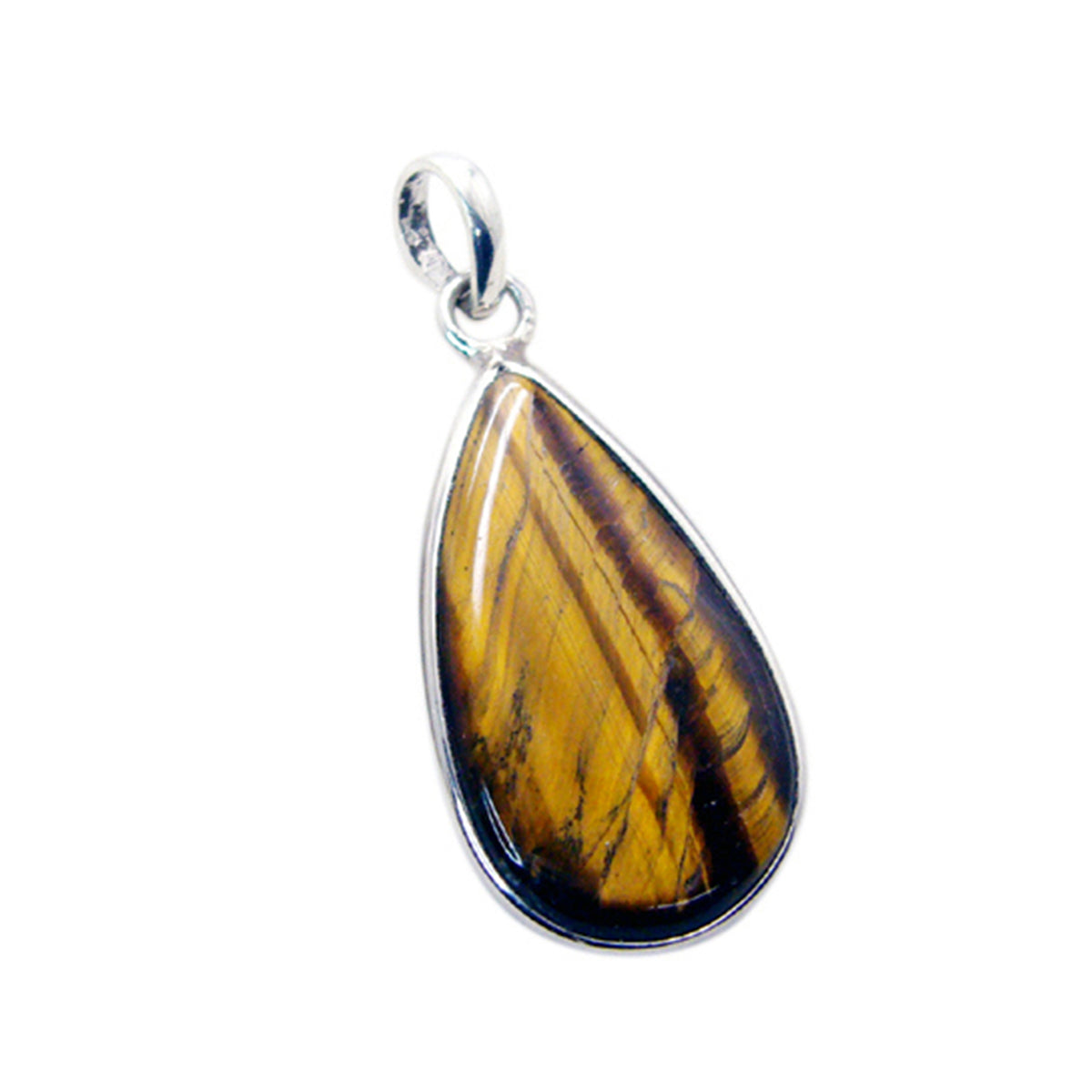 Tiger Eye Essential Egyptian 92.5 Silver Solitaire Bianca Feminine Brown Pendant Jewellery