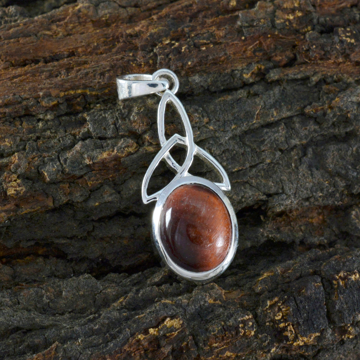 Tiger Eye Delicate Spanish 925 Silver Solitaire Renata Claddagh Brown Pendant Jewelry