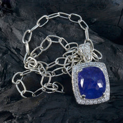Pendentif en argent 925, tanzanite, grosse pierre turque, Aria Artisan Blue