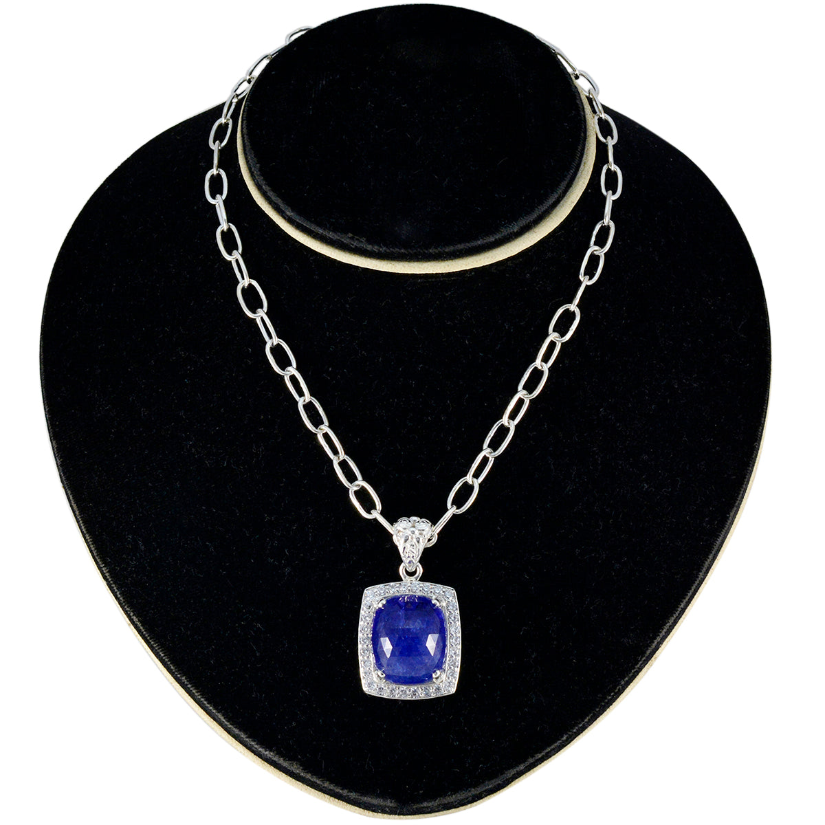 Tanzanite Chunky Turkish 925 Silver multiple Blue Pendant