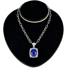 Tanzanite Chunky Turkish 925 Silver multiple Blue Pendant