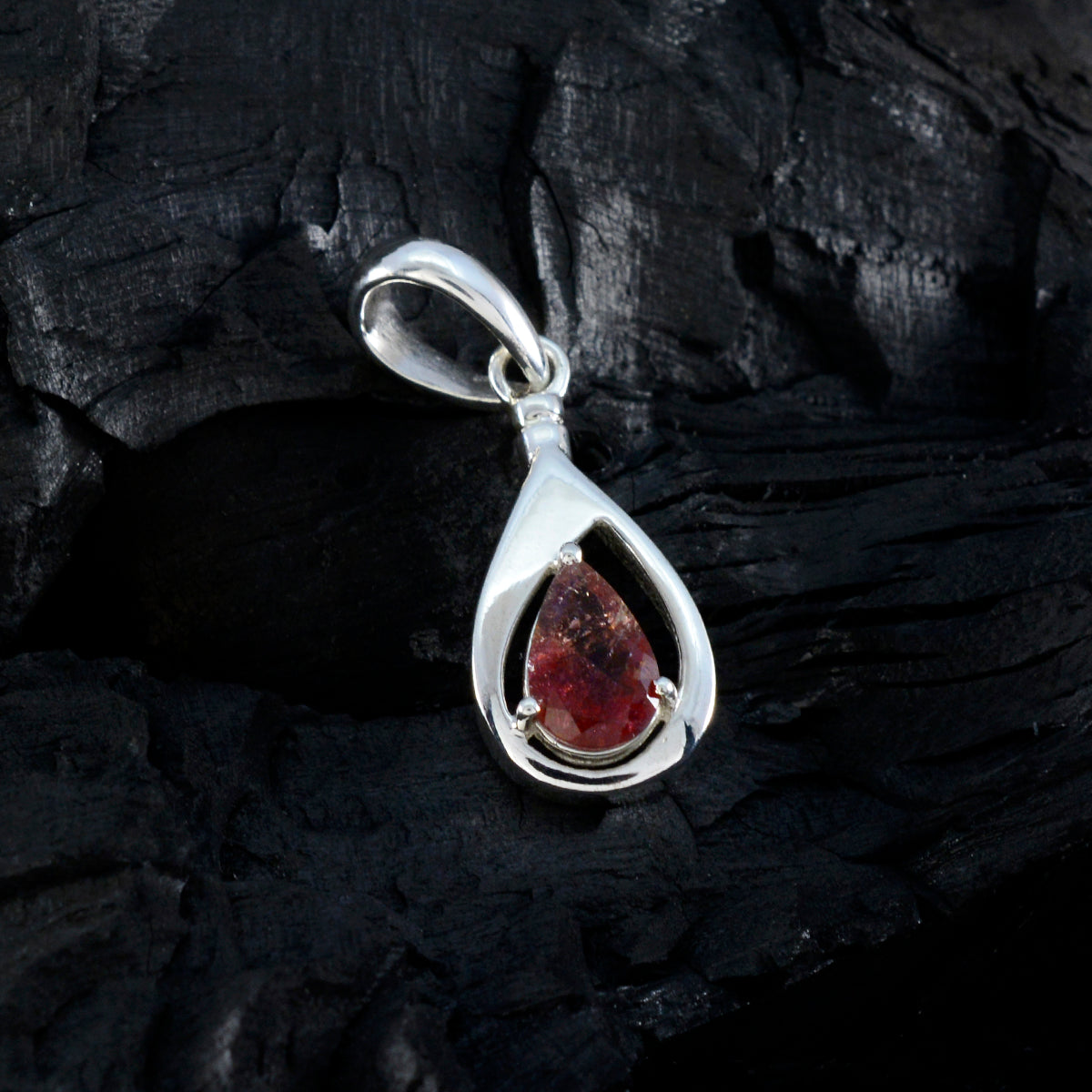 Tourmaline Dainty Spanish 925 Silver Solitaire Ella Abstract multicolor Pendant Jewelry