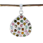 Tourmaline Statement Russian 92.5 Silver multiple multicolor Pendant