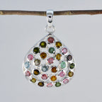 Tourmaline Statement Russian 92.5 Silver multiple Lourdes propsel multicolor Pendant Jewellery