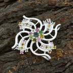 Tourmaline Statement Moroccan 92.5 Silver multiple Nayara Feminine multicolor Pendant Jewellery